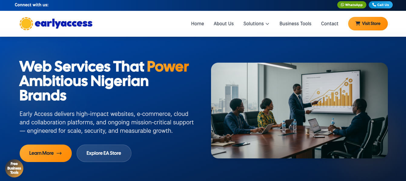 Early Access Business Website